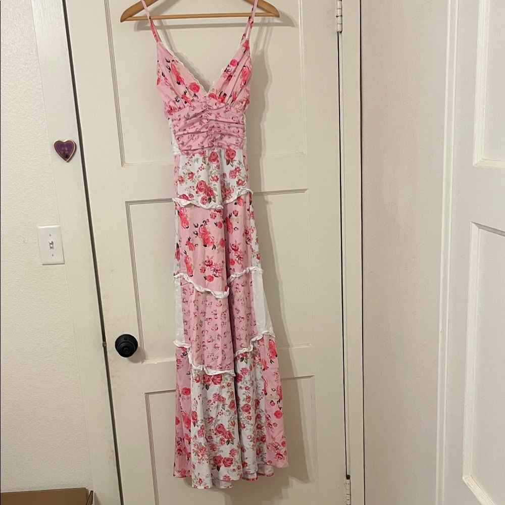 Floral Pink Maxi Dress
